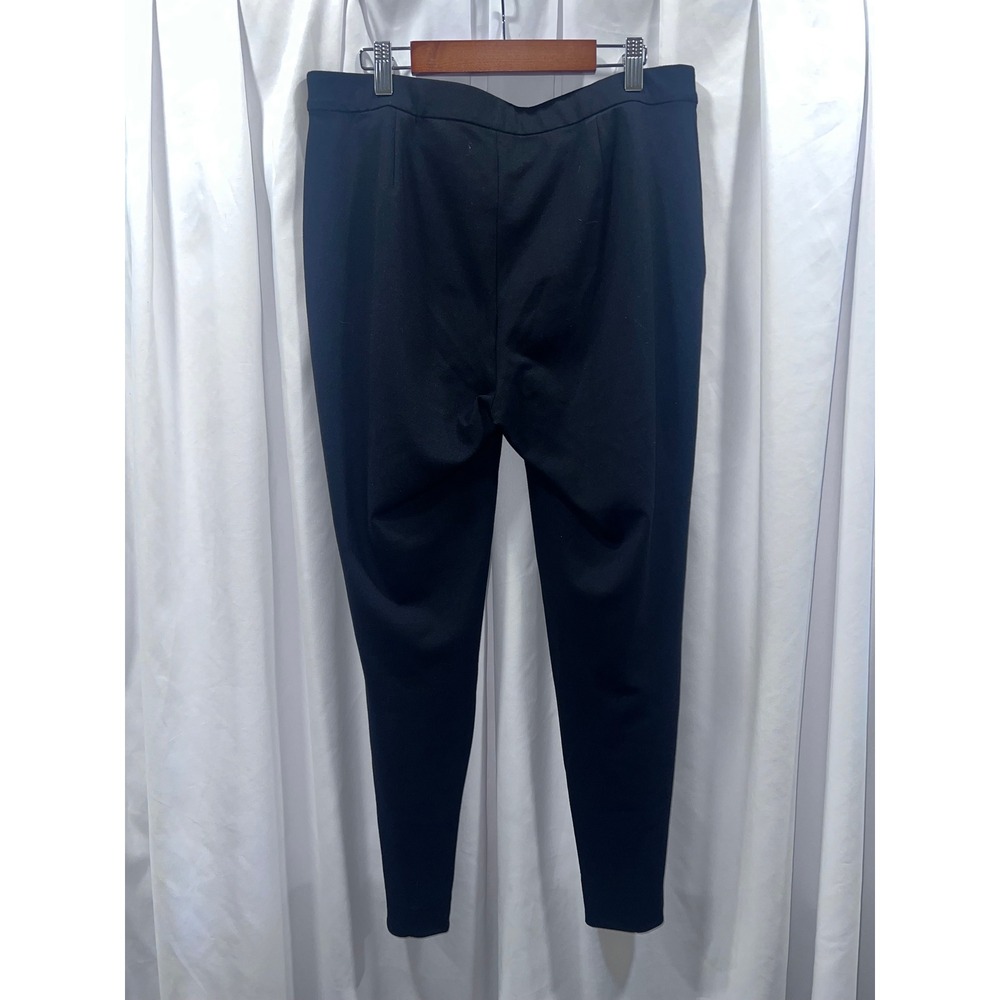 Theory Thaniel K Rave 2 Black Ponte Knit Tapered Slim Trousers Pants Womens 8